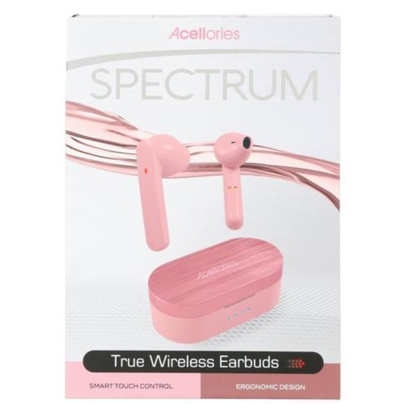 Acellories Spectrum True Wireless Earbuds in Rose Gold and pink - Picture 7 of 7
